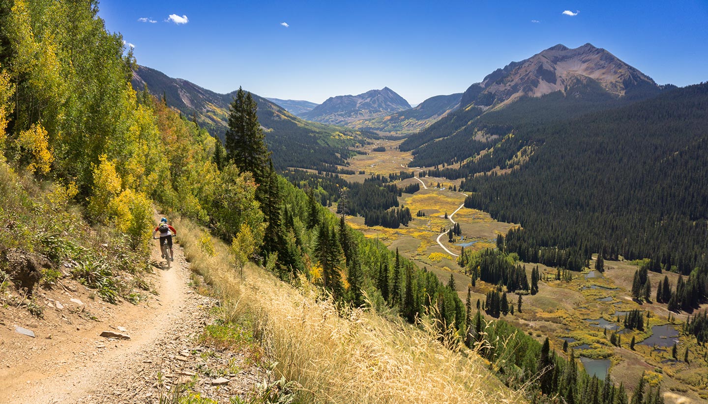 Blick auf die 4000er und den bunten Wald